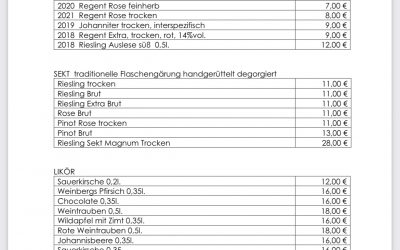 Preisliste 2 ☀️